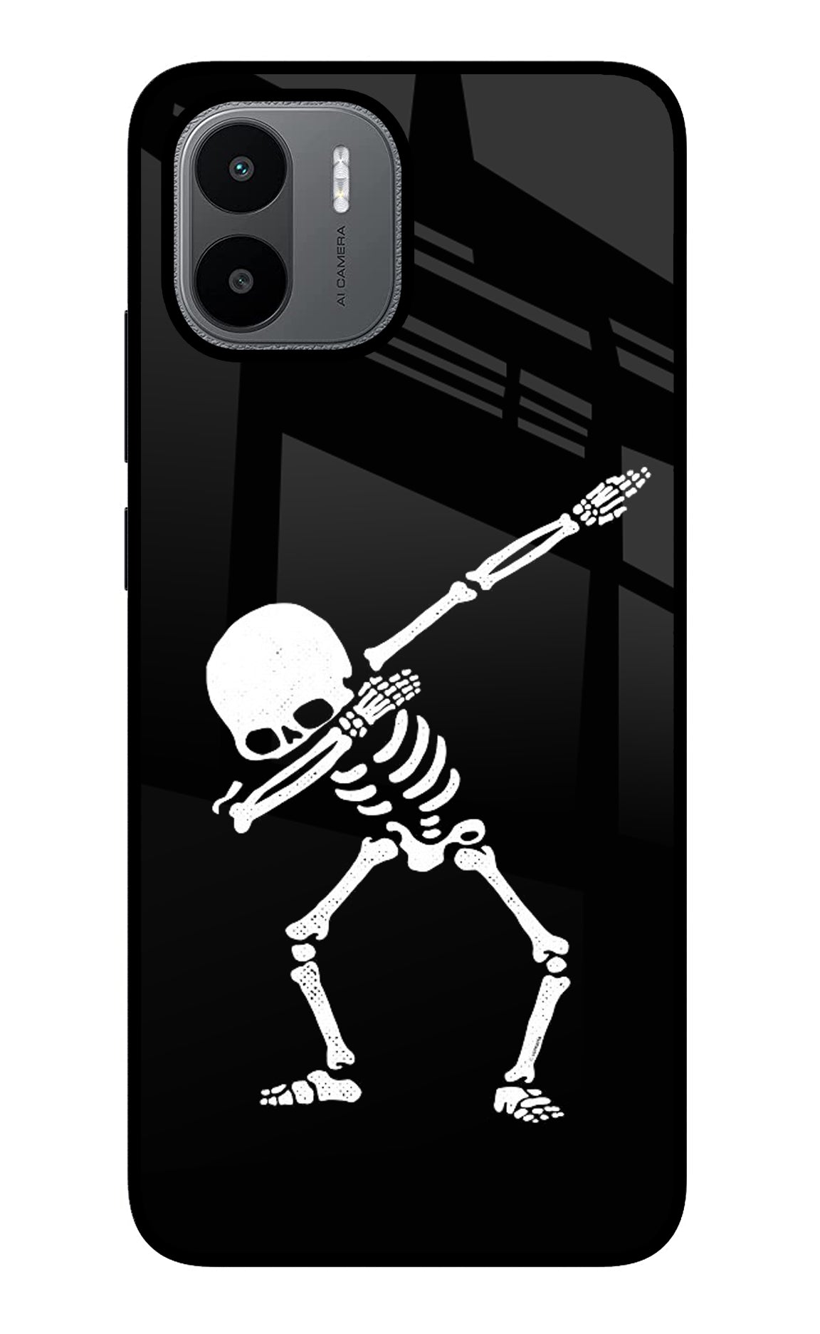 Dabbing Skeleton Art Redmi A1/A2 Glass Case