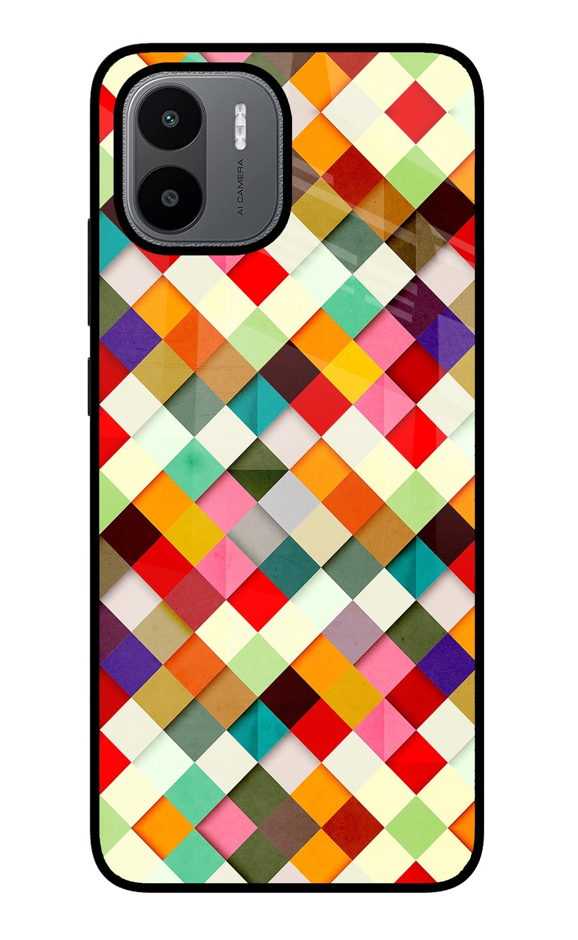 Geometric Abstract Colorful Redmi A1/A2 Glass Case