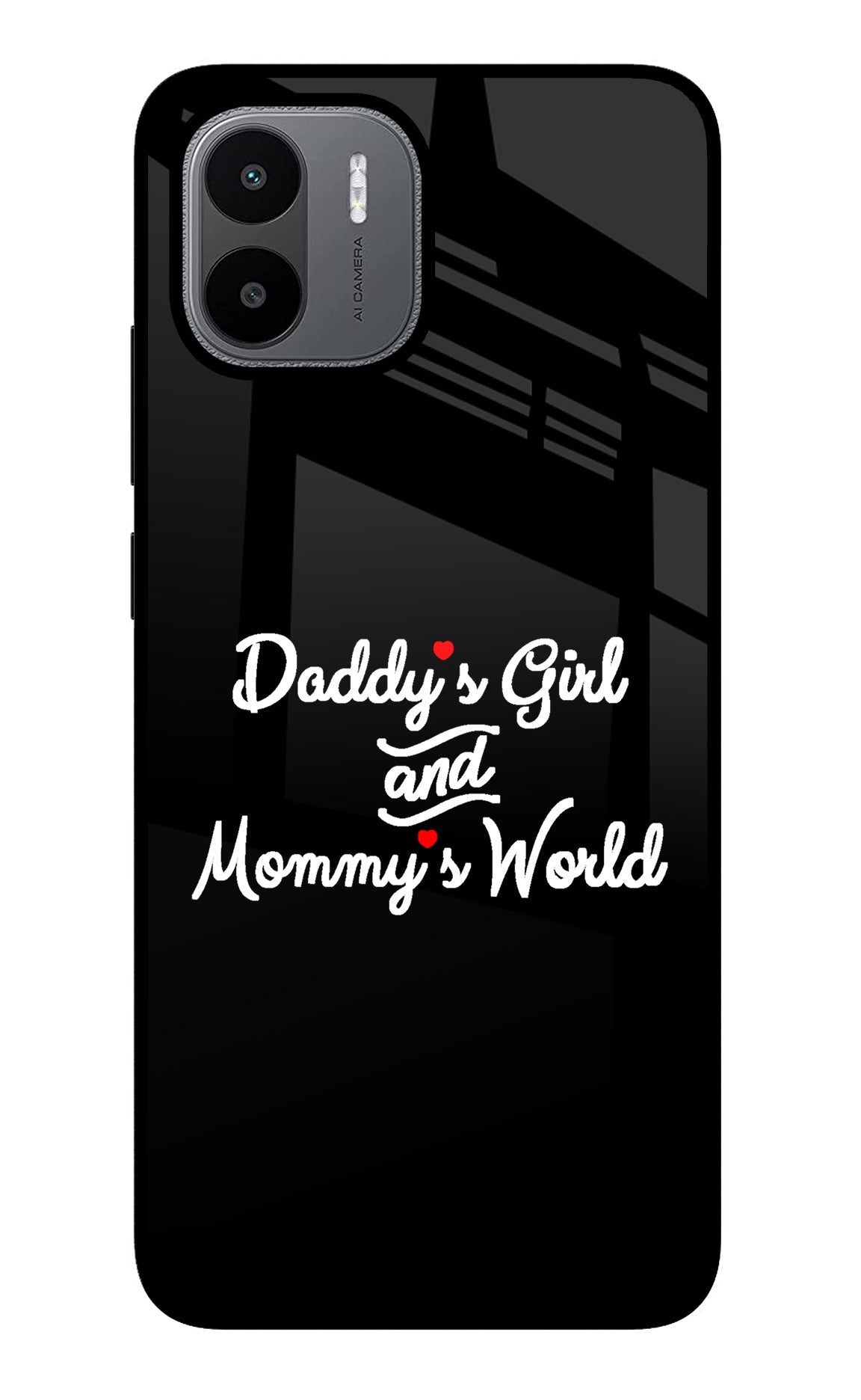 Daddy's Girl and Mommy's World Redmi A1/A2 Glass Case