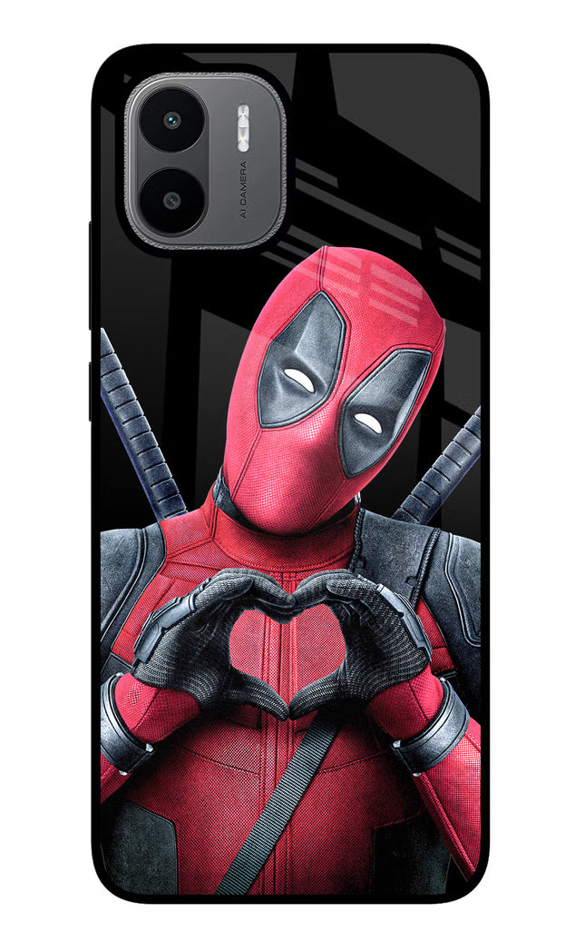 Deadpool Redmi A1/A2 Glass Case Back Cover by Casekaro