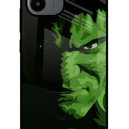 HULK Redmi A1/A2 Glass Case Back Cover by Casekaro
