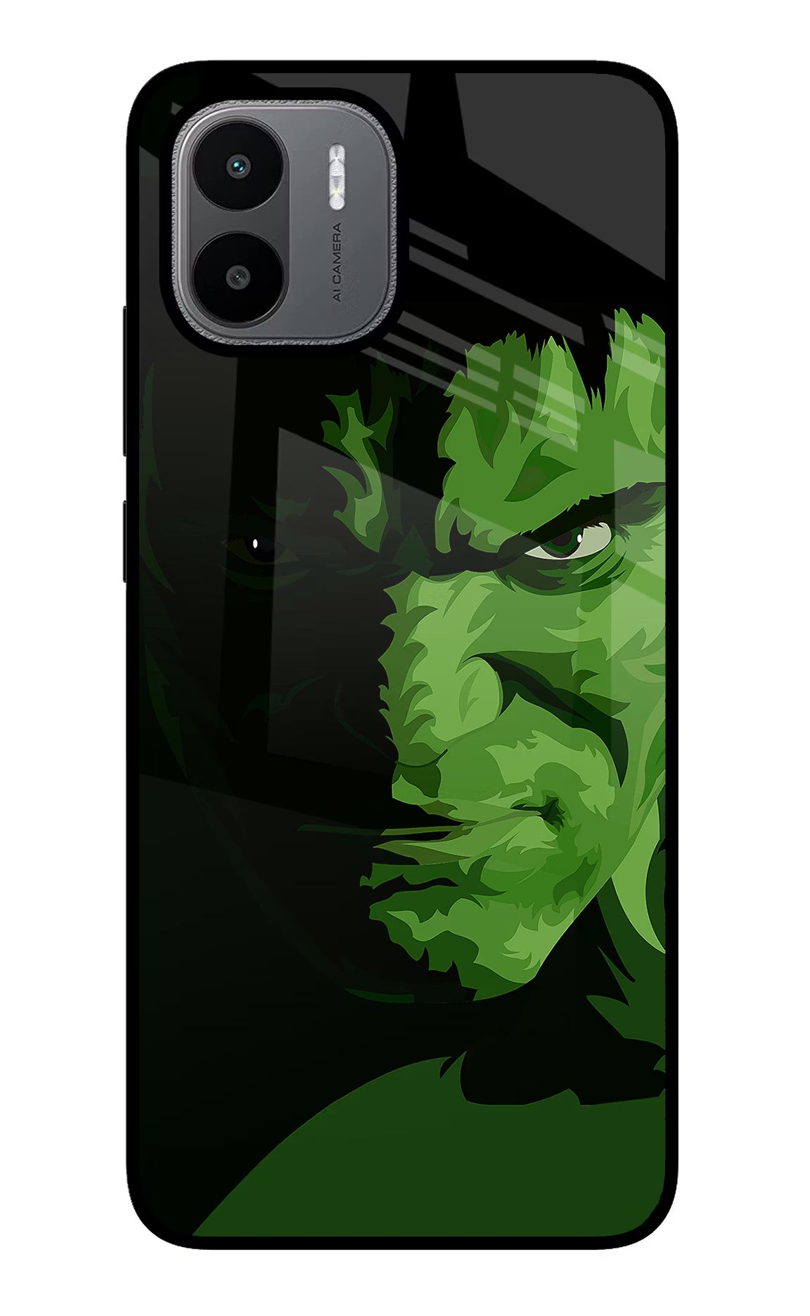 HULK Redmi A1/A2 Glass Case Back Cover by Casekaro