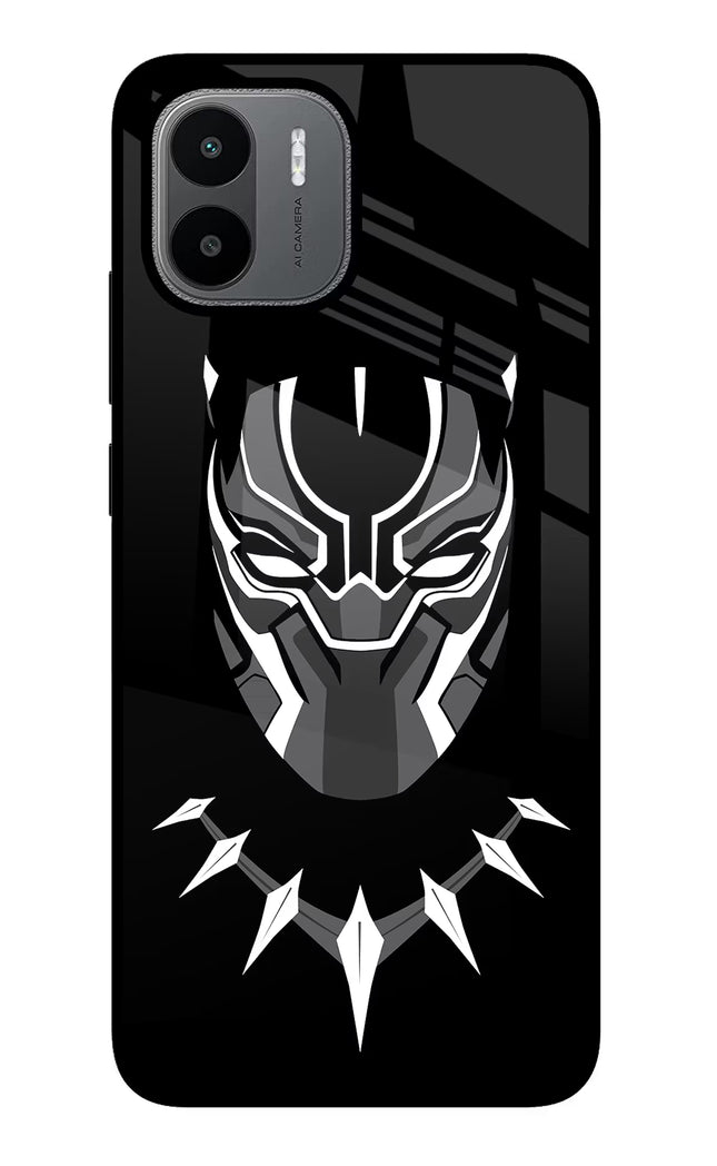 Black Panther Redmi A1/A2 Glass Case Back Cover by Casekaro