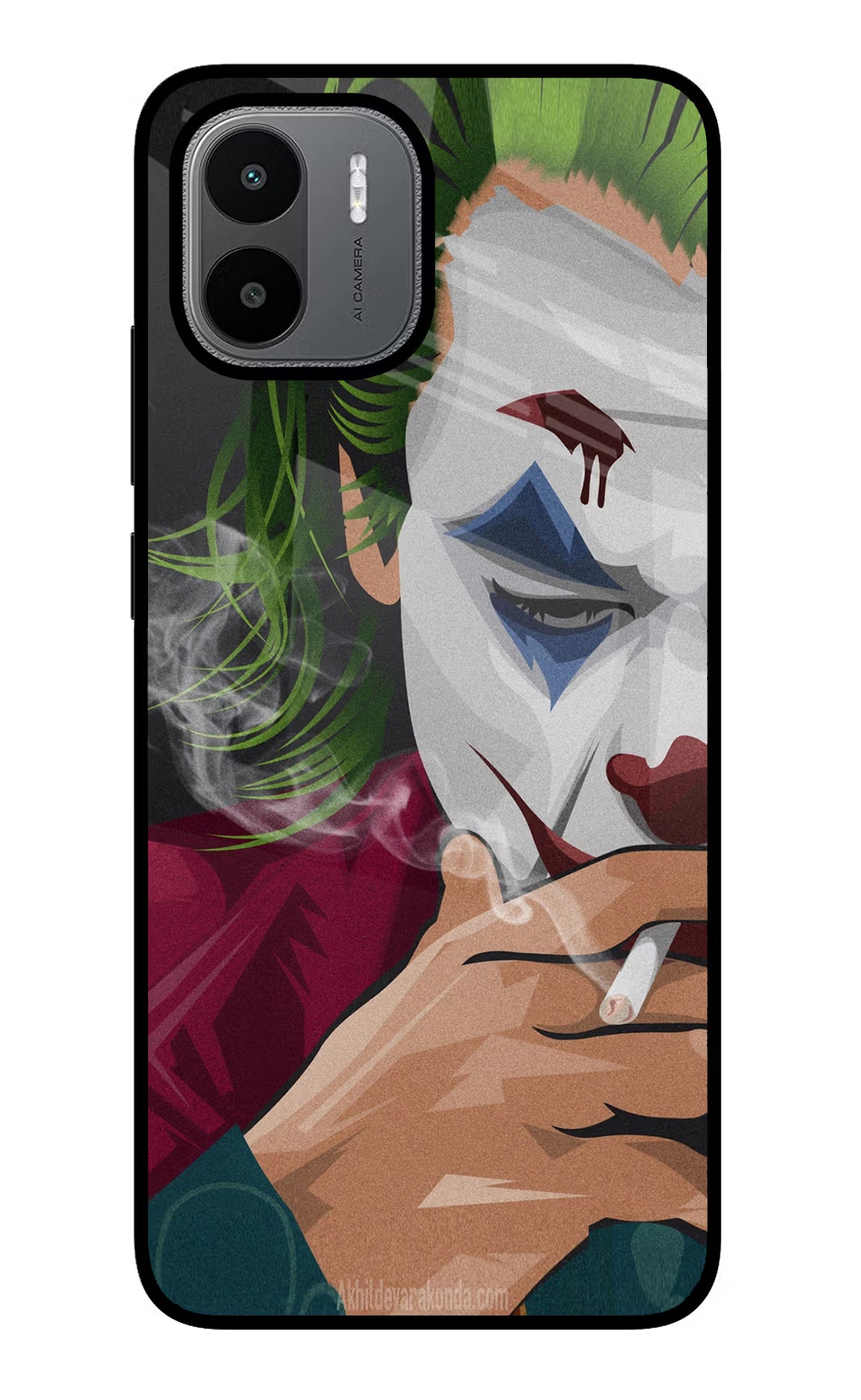 Joker Smoking Redmi A1/A2 Glass Case Back Cover by Casekaro