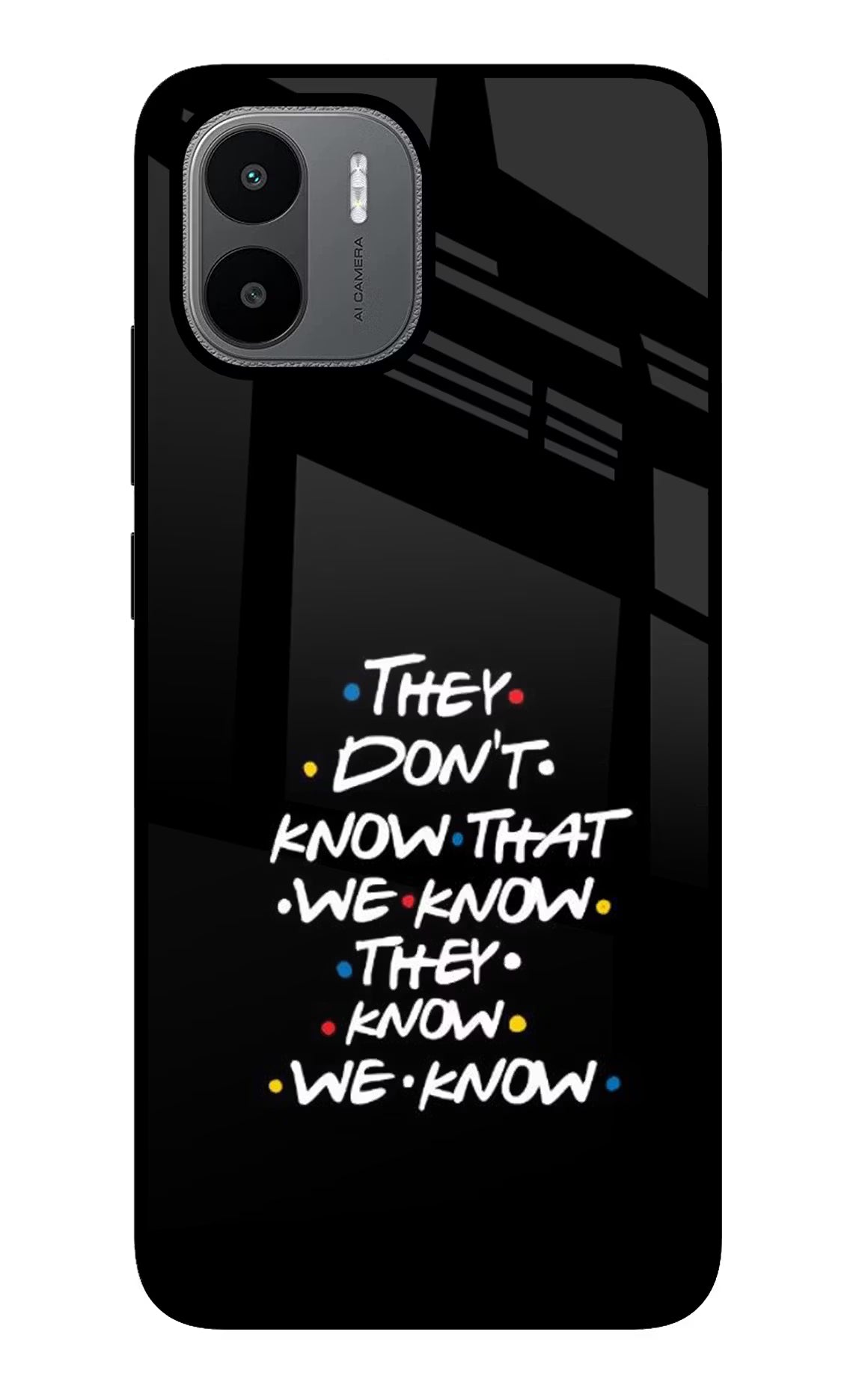 FRIENDS Dialogue Redmi A1/A2 Glass Case Back Cover by Casekaro