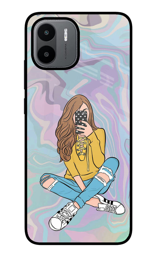 Selfie Girl Redmi A1/A2 Glass Case