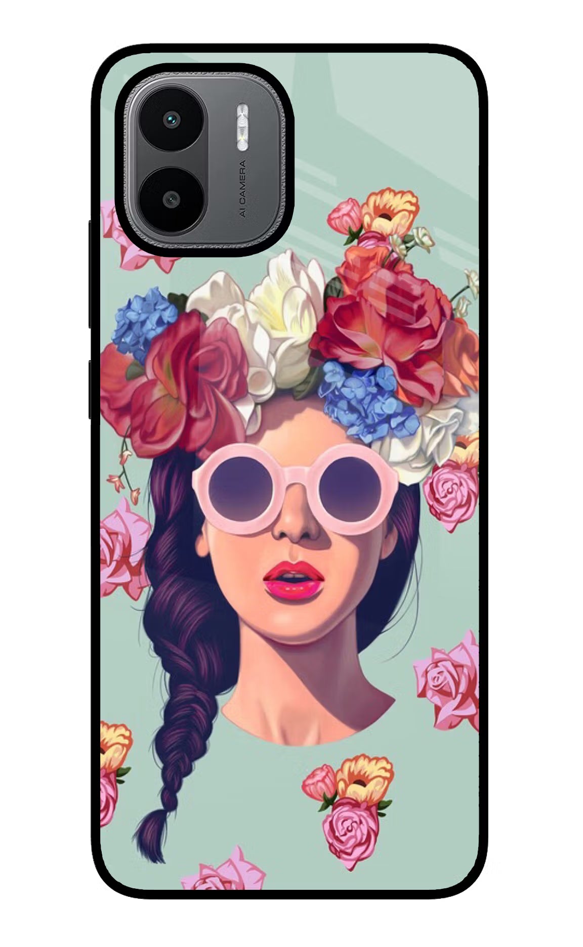Pretty Girl Redmi A1/A2 Glass Case Back Cover by Casekaro