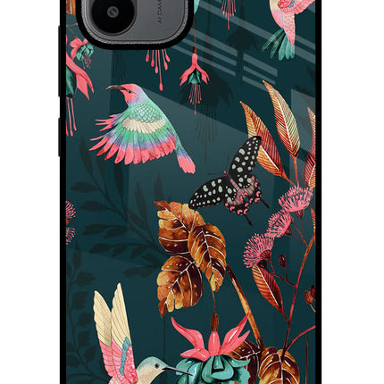 Birds Redmi A1/A2 Glass Case Back Cover by Casekaro