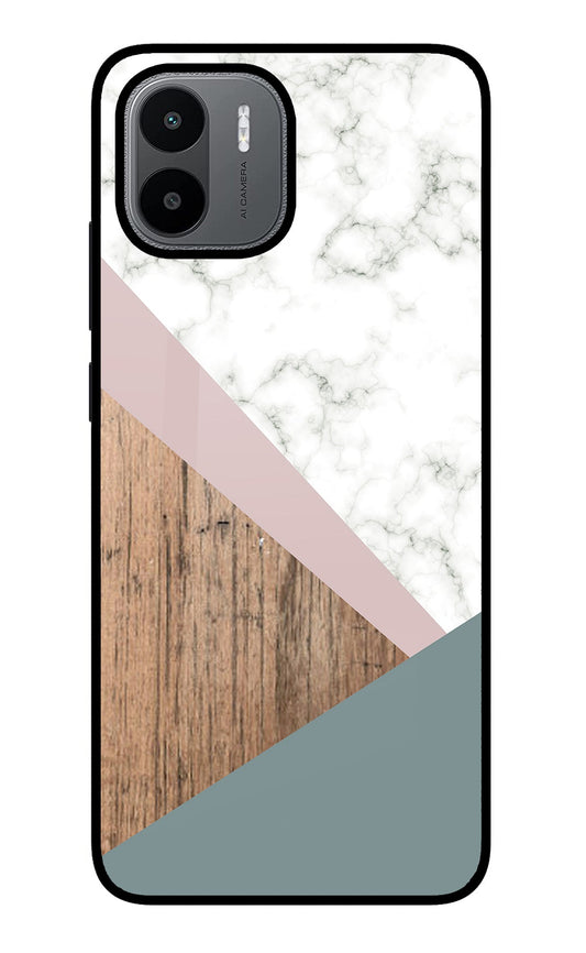 Marble wood Abstract Redmi A1/A2 Glass Case