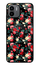 Rose Pattern Redmi A1/A2 Glass Case Back Cover by Casekaro