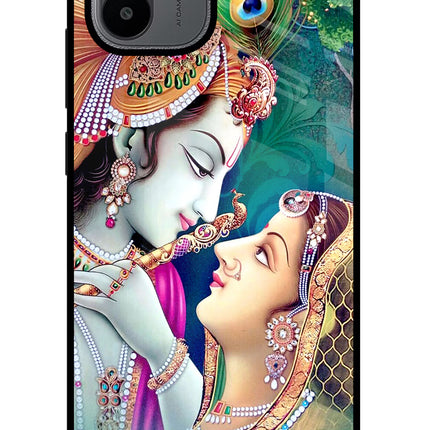 Lord Radha Krishna Redmi A1/A2 Glass Case Back Cover by Casekaro