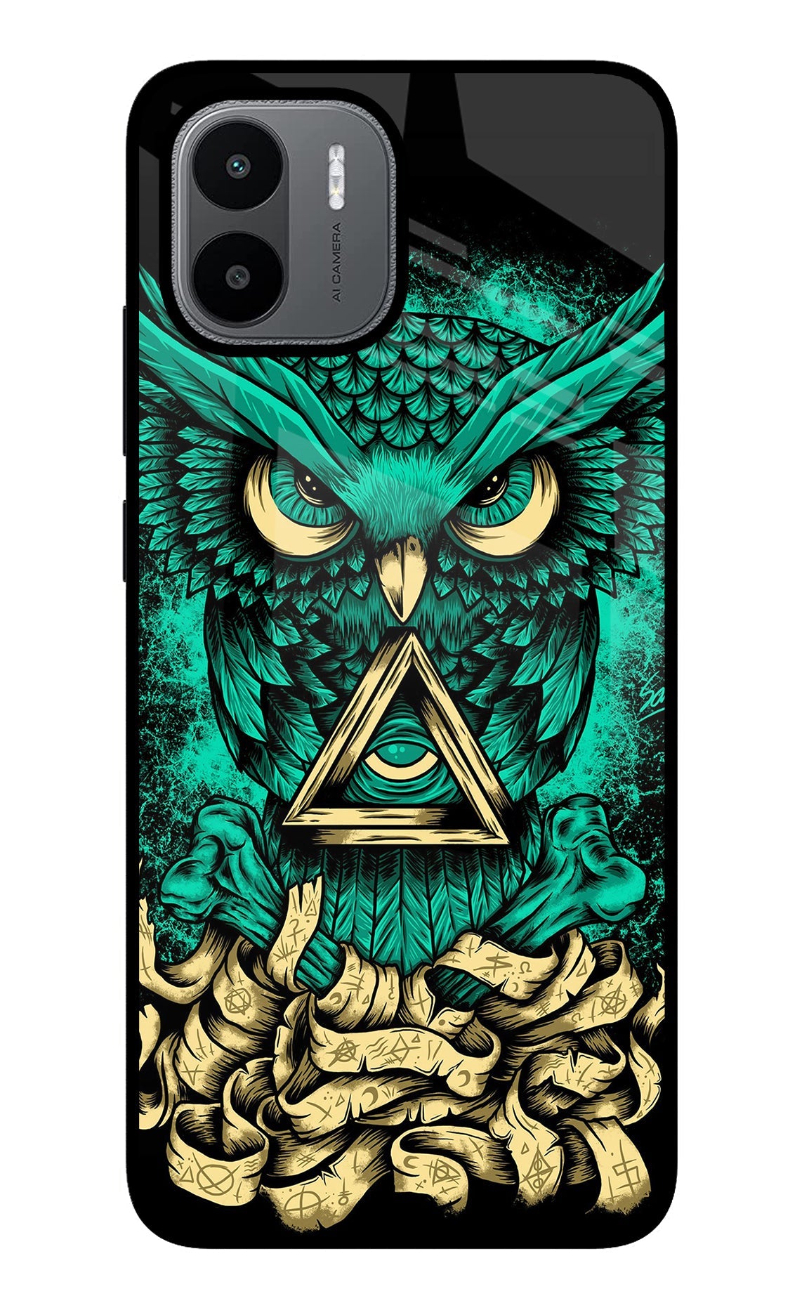 Green Owl Redmi A1/A2 Glass Case