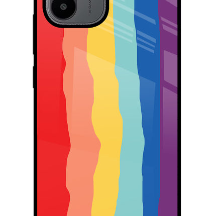 Rainbow Redmi A1/A2 Glass Case Back Cover by Casekaro