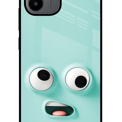 Funny Cartoon Redmi A1/A2 Glass Case Back Cover by Casekaro