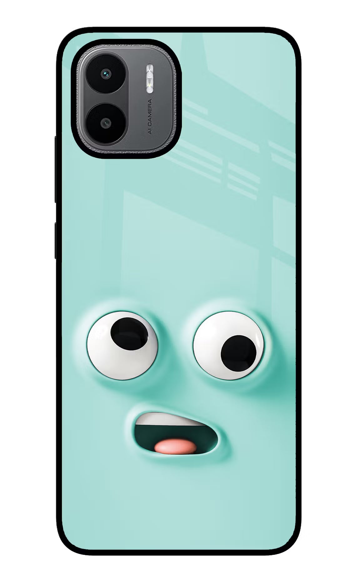 Funny Cartoon Redmi A1/A2 Glass Case Back Cover by Casekaro
