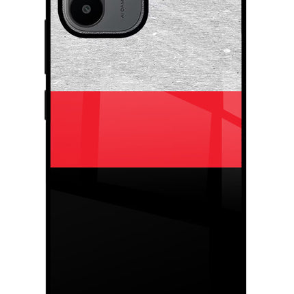 Tri Color Pattern Redmi A1/A2 Glass Case Back Cover by Casekaro
