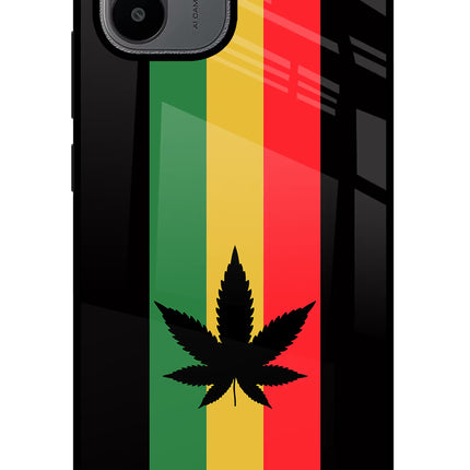 Weed Flag Redmi A1/A2 Glass Case Back Cover by Casekaro