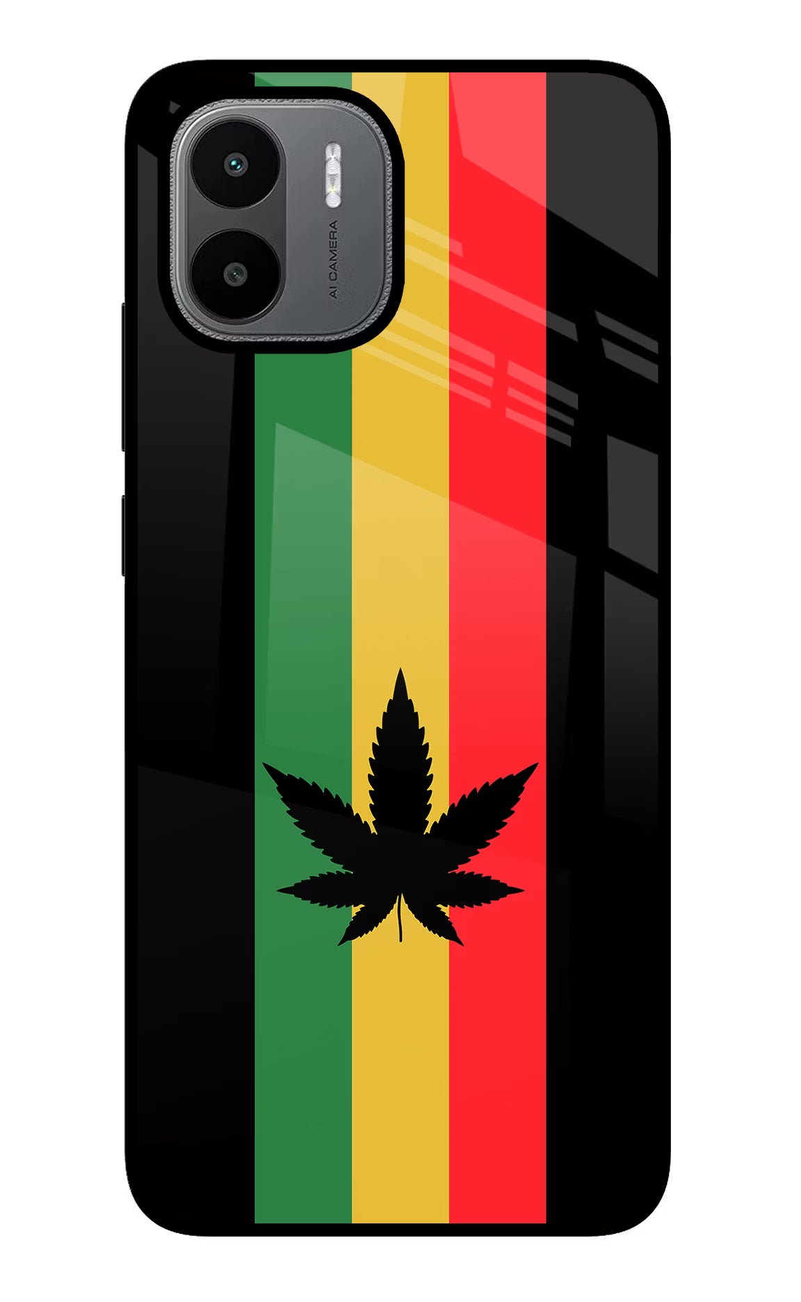 Weed Flag Redmi A1/A2 Glass Case Back Cover by Casekaro