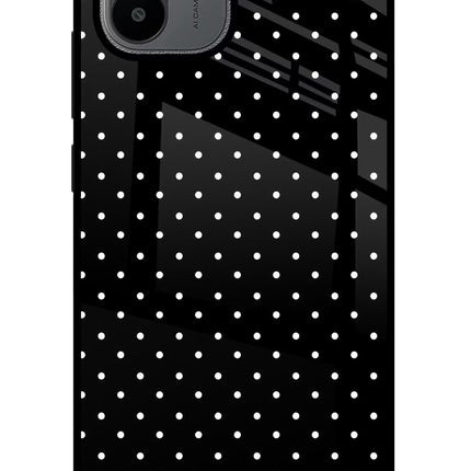 White Dots Redmi A1/A2 Glass Case Back Cover by Casekaro