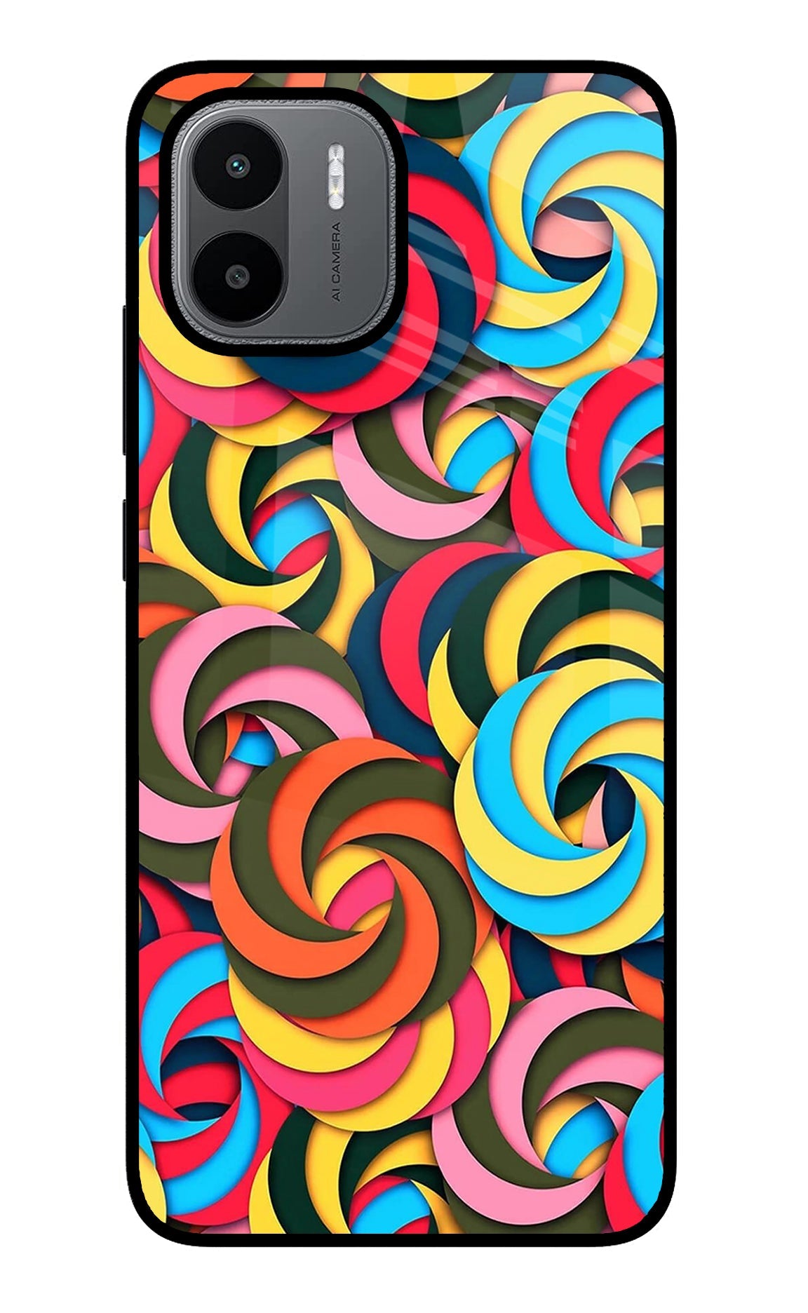 Spiral Pattern Redmi A1/A2 Glass Case