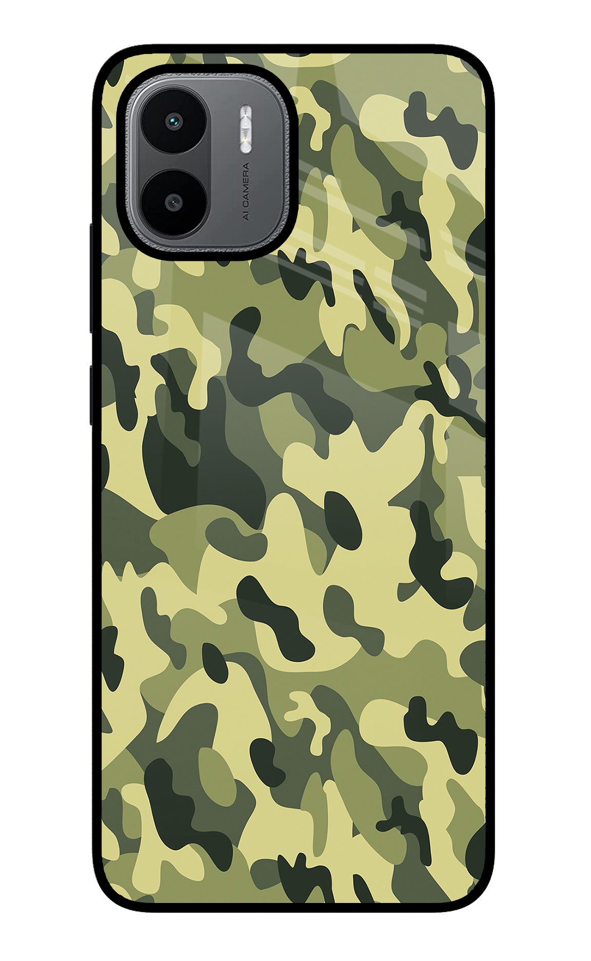 Camouflage Redmi A1/A2 Glass Case