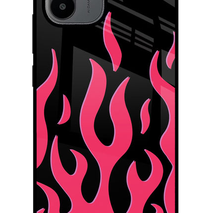 Fire Flames Redmi A1/A2 Glass Case Back Cover by Casekaro