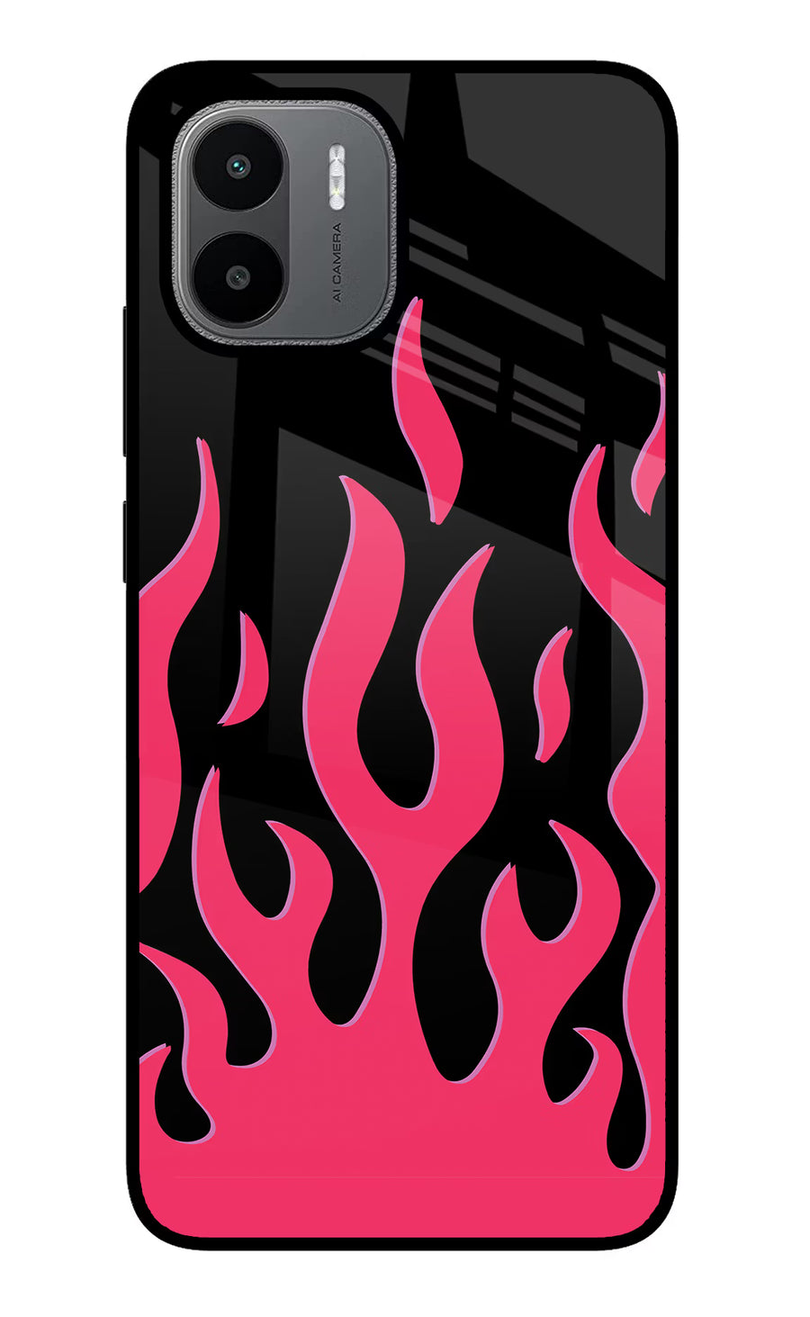 Fire Flames Redmi A1/A2 Back Cover, Glass case