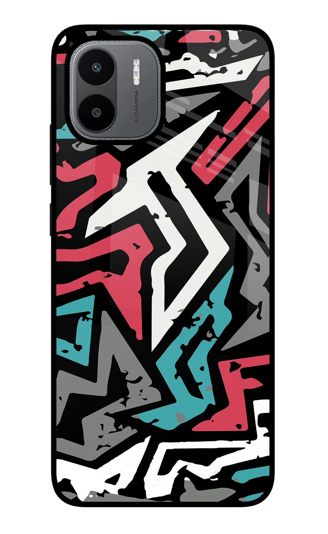 Geometric Graffiti Redmi A1/A2 Glass Case