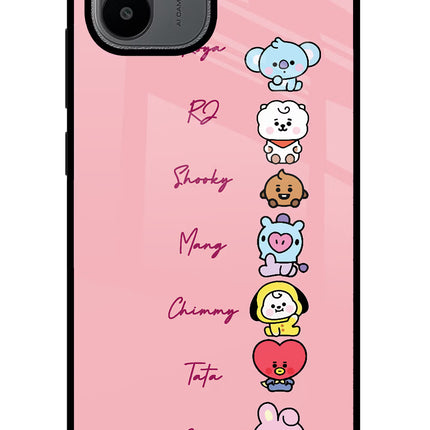 BTS names Redmi A1/A2 Glass Case Back Cover by Casekaro