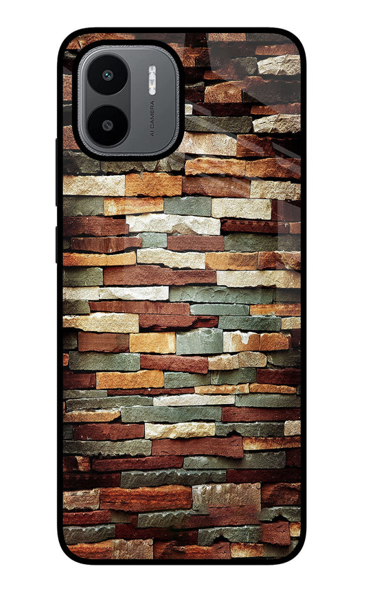 Bricks Pattern Redmi A1/A2 Glass Case