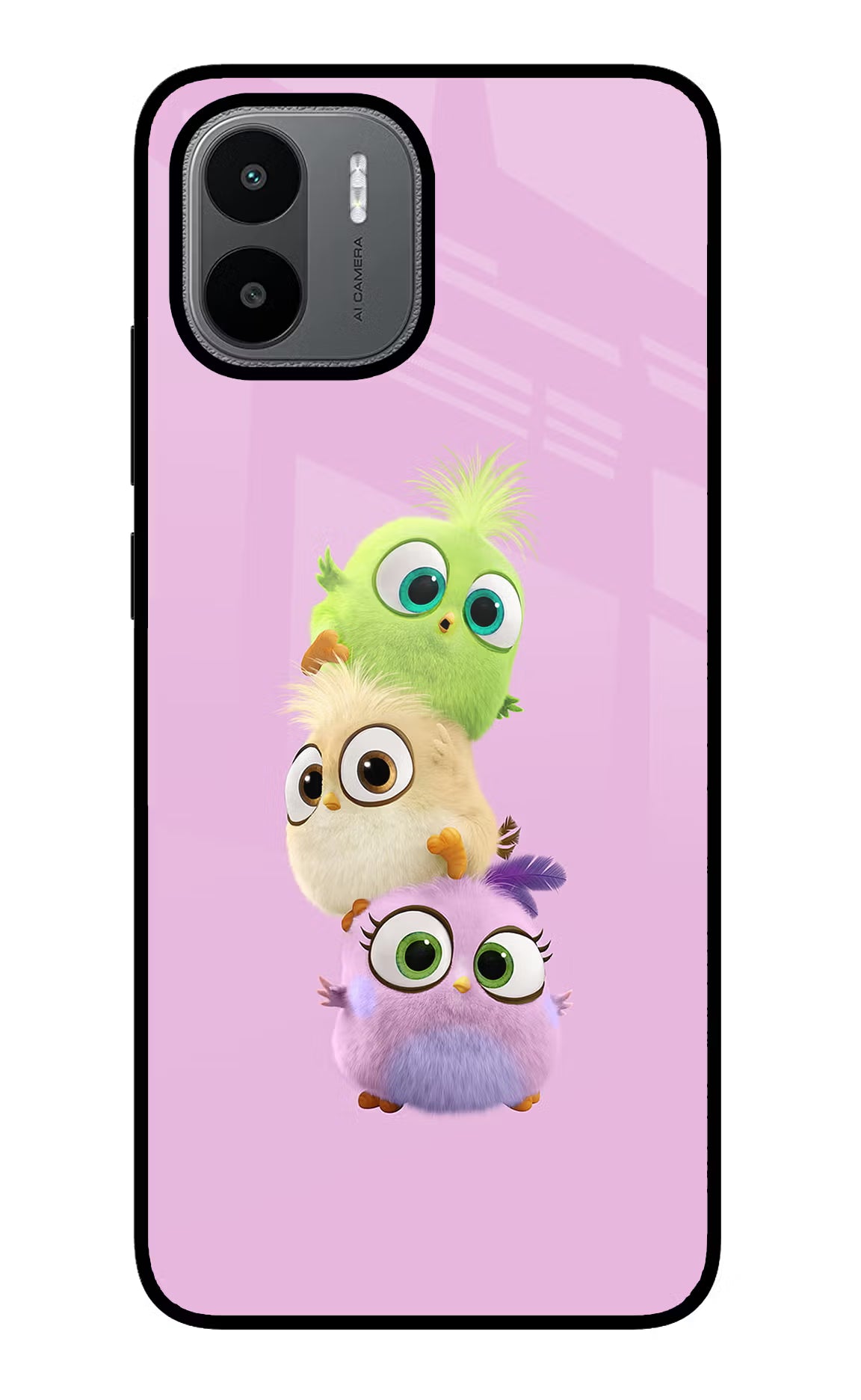 Cute Little Birds Redmi A1/A2 Glass Case Back Cover by Casekaro