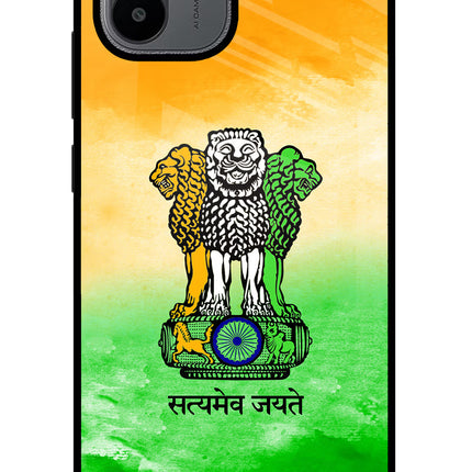Satyamev Jayate Flag Redmi A1/A2 Glass Case Back Cover by Casekaro