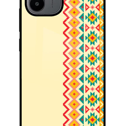 Ethnic Seamless Redmi A1/A2 Glass Case Back Cover by Casekaro