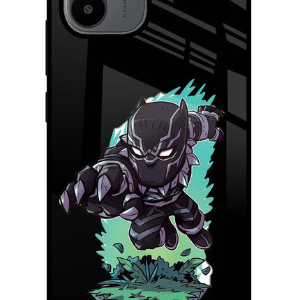 Black Panther Redmi A1/A2 Glass Case Back Cover by Casekaro
