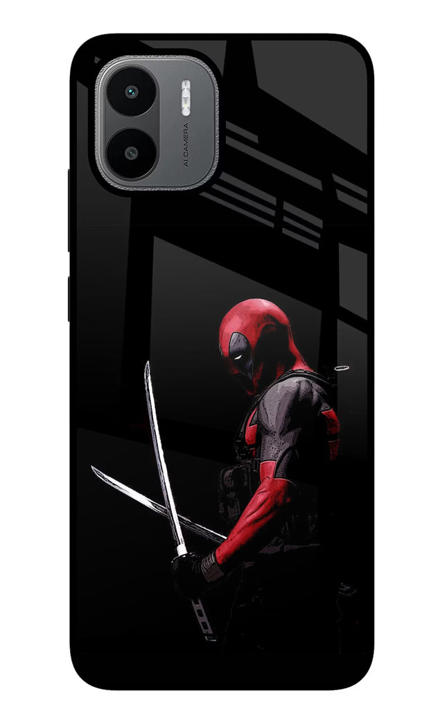 Deadpool Redmi A1/A2 Glass Case Back Cover by Casekaro