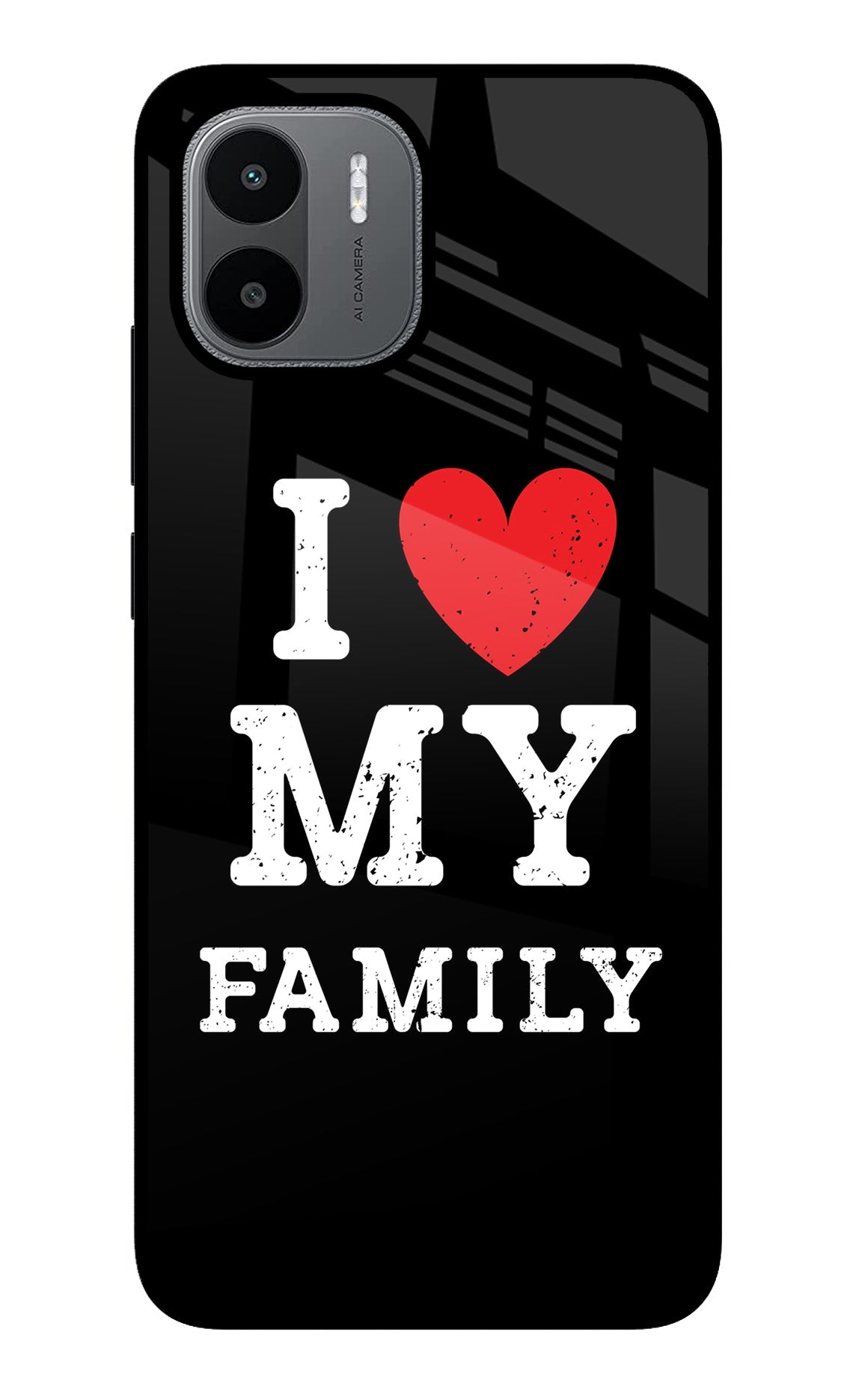 I Love My Family Redmi A1/A2 Glass Case