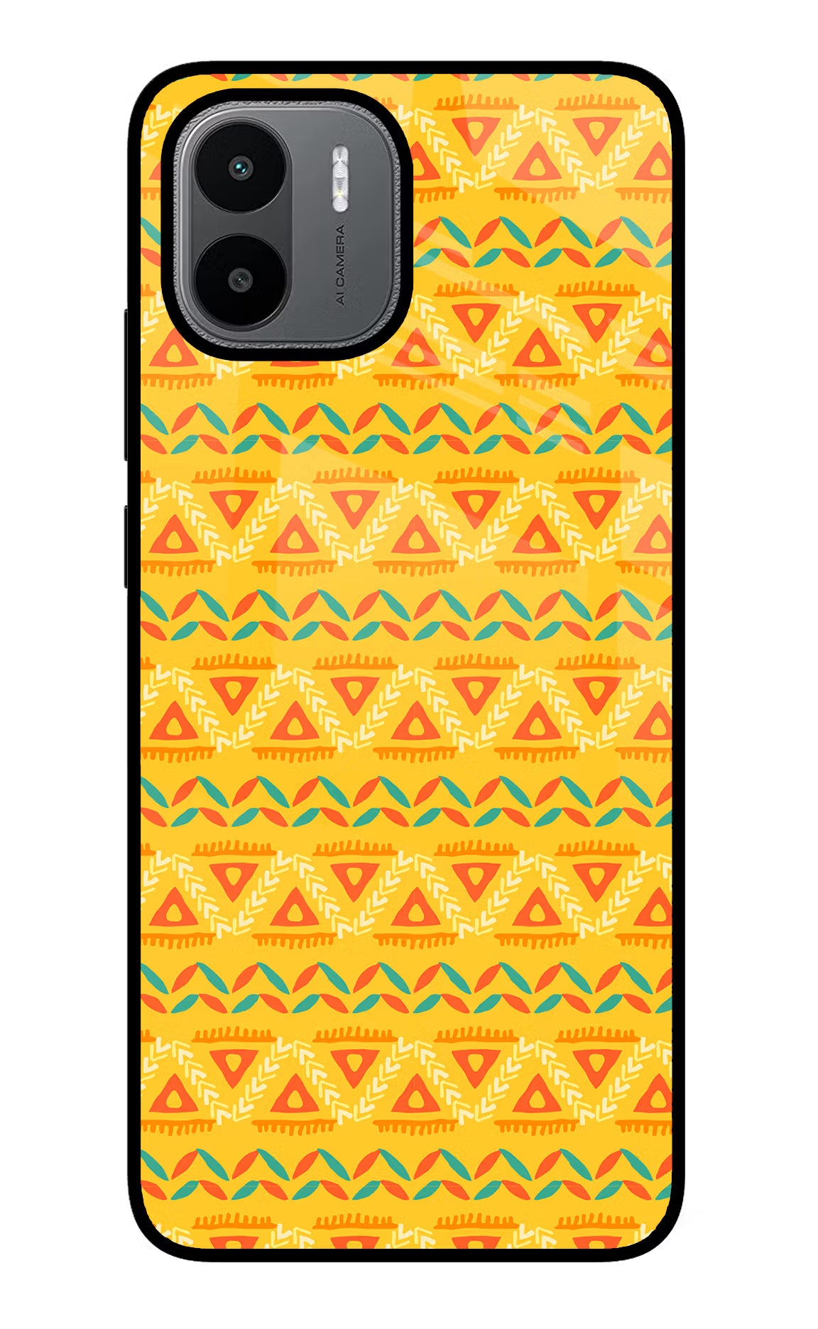 Tribal Pattern Redmi A1/A2 Glass Case Back Cover by Casekaro