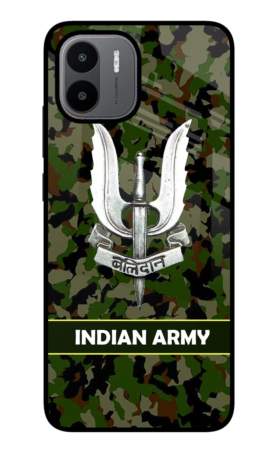 Balidan Indian Logo Redmi A1/A2 Glass Case Back Cover by Casekaro