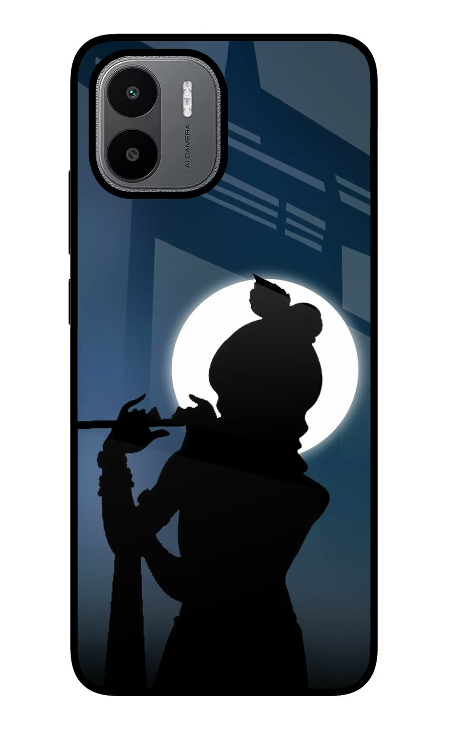 Shri Krishna Silhouette Redmi A1/A2 Back Cover, Glass case
