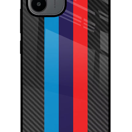 BMW Stripes Pattern Redmi A1/A2 Glass Case Back Cover by Casekaro