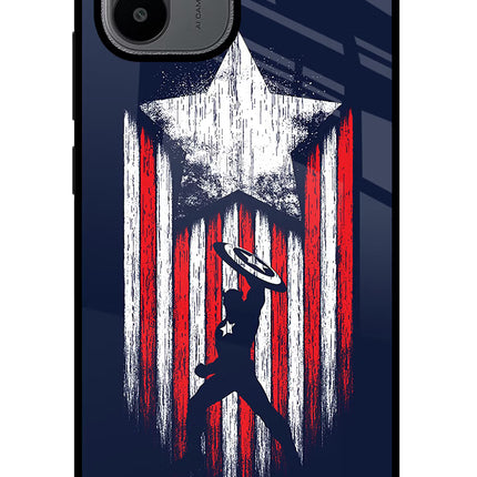 Captain America Marvel Art Redmi A1/A2 Glass Case Back Cover by Casekaro