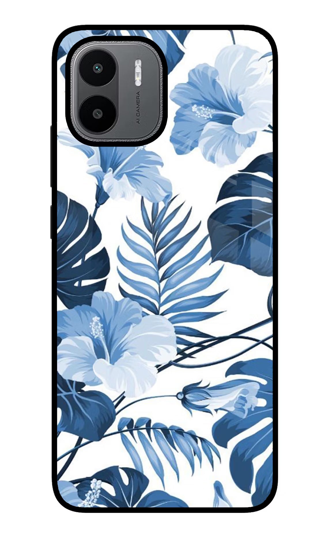 Fabric Art Redmi A1/A2 Glass Case Back Cover by Casekaro