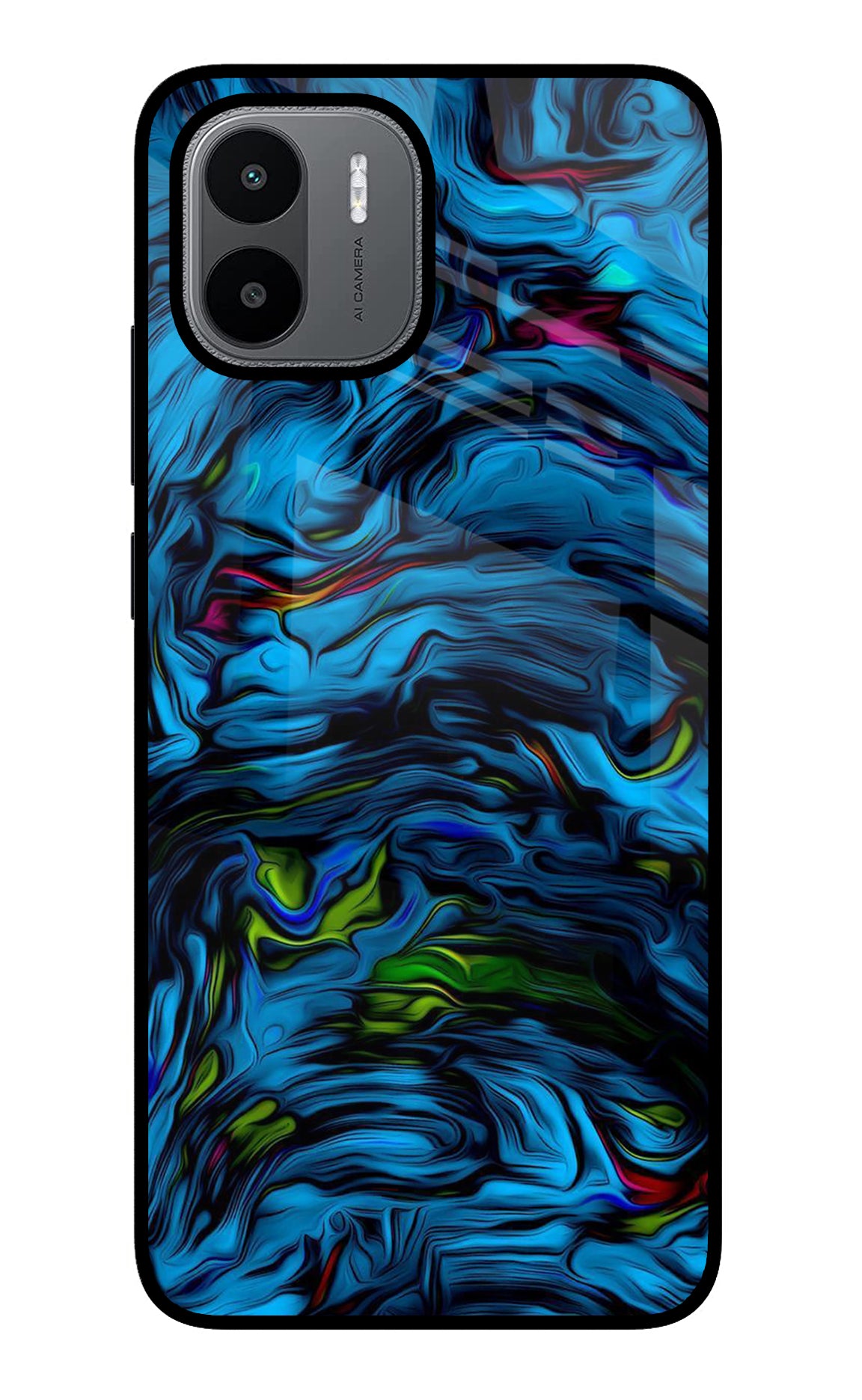 Dark Blue Abstract Redmi A1/A2 Glass Case