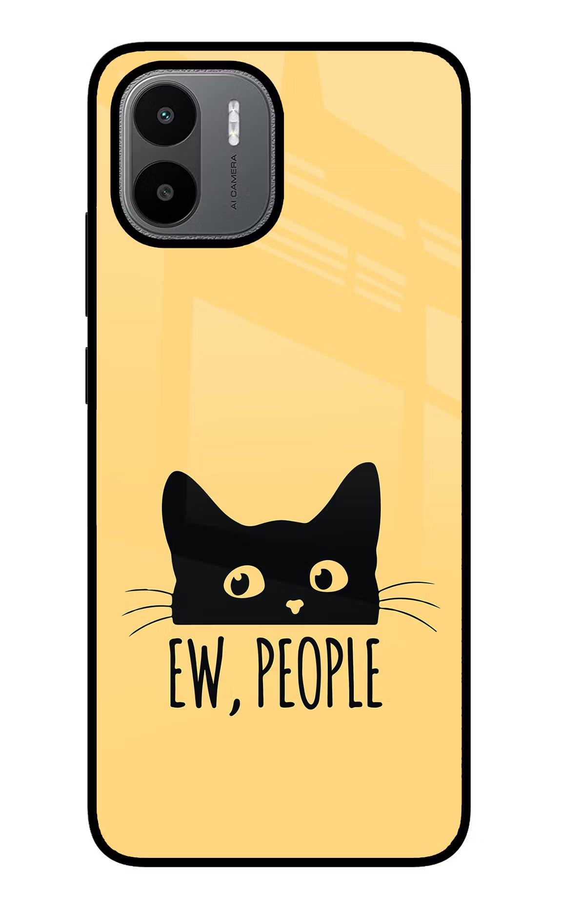 Ew People Catitude Redmi A1/A2 Glass Case Back Cover by Casekaro