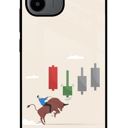 Bull Trading Momentum Redmi A1/A2 Glass Case Back Cover by Casekaro