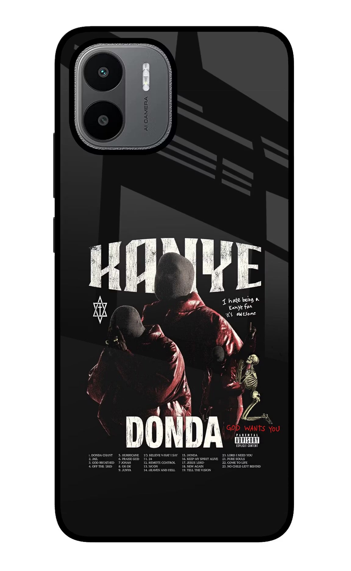 Donda Kanye West Redmi A1/A2 Glass Case Back Cover by Casekaro