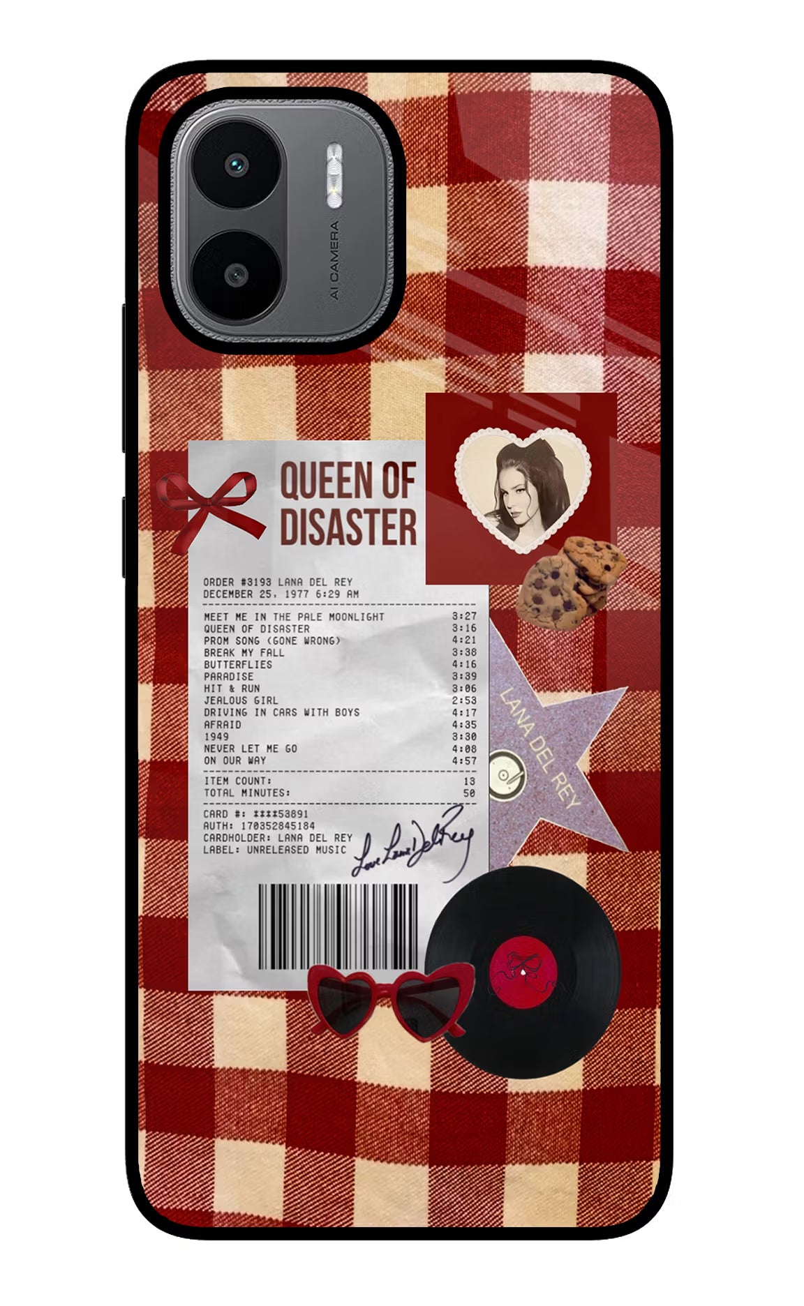 Queen of Disaster Redmi A1/A2 Glass Case Back Cover by Casekaro
