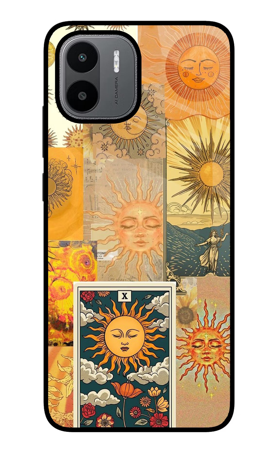 Sun Redmi A1/A2 Glass Case Back Cover by Casekaro