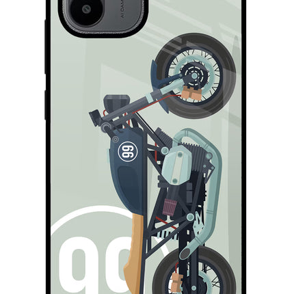 Classic Cafe Racer 99 Redmi A1/A2 Glass Case Back Cover by Casekaro