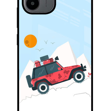 Mountain Trail Beast Redmi A1/A2 Glass Case Back Cover by Casekaro
